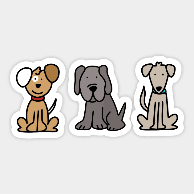 Three Pups Sticker by Maddie Doodle